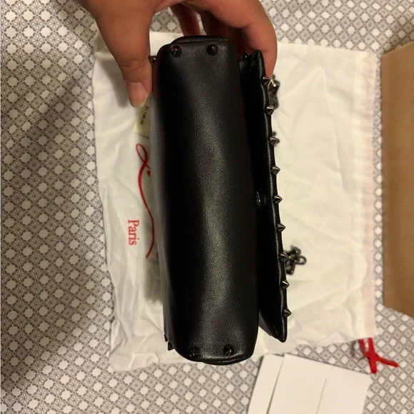 Christian Louboutin Black Studded Chain Clutch - Picture 6 of 10